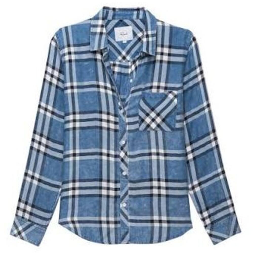 RAILS Hunter Lapis White Black Plaid Button Down | Small